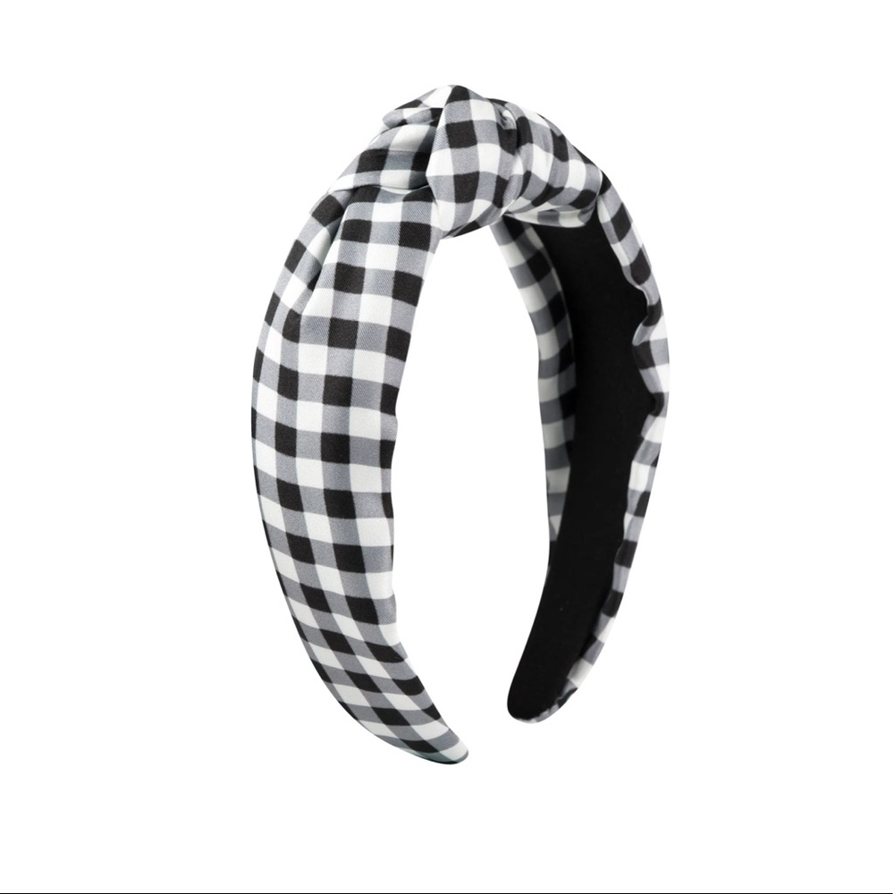 KATE SPADE NEW YORK daisy gingham knot silk headband
